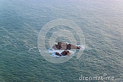 Rocks in the sea. The greatness of the Atlantic ocean. The most western point of Europe. Cabo da Roca, Portugal Stock Photo