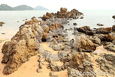 Rocks seaside summer Chantaburi Thailand Stock Photo