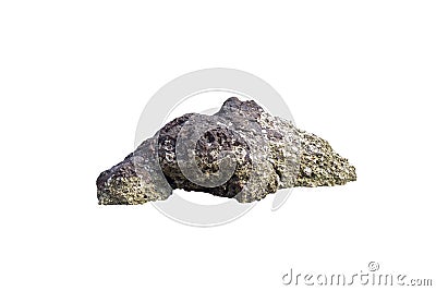 Rocks or stone on the beach that has been eroded by water for a long time isolated on white background. Stock Photo
