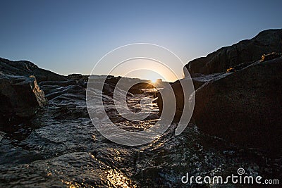 Rocks and Sun Stock Photo