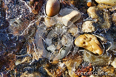 Rocks under ice Stock Photo