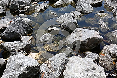 Rocks in Water Close UP Background Stock Photo