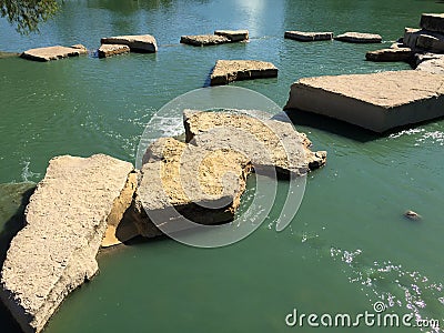 Rocks and water outdoor landscapes deign Stock Photo