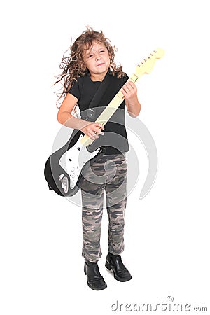 Rockstar girl child Stock Photo