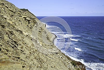 Rocky Beach in Sunny Weather Landscape 1 Editorial Stock Photo