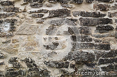 Rocky brick wall. stone wall background. abstract grunge texture. old gray masonry Stock Photo