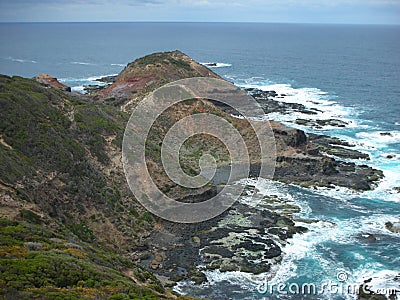 Rocky cliff of Cape Schank Stock Photo