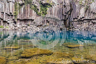 Cheonjeyeon Waterfalls, Jeju Island, South Korea Stock Photo