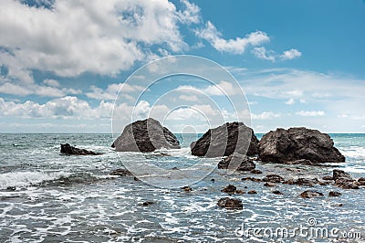 Rocky coast of the Black Sea Stock Photo