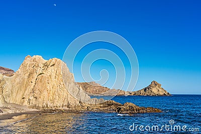 Rocky Coast of Cabo de Gata Nijar Park, Almeria, Spain Stock Photo