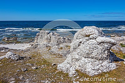 Rocky coast of Gotland, Sweden Stock Photo