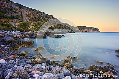 Rocky Coast near Monemvasia Stock Photo