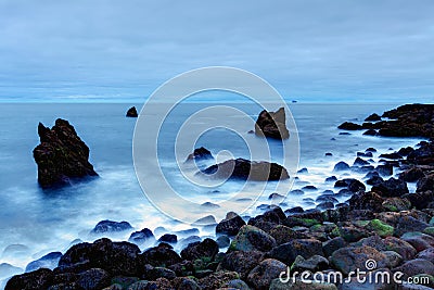 Rocky coast near Reykjanes, Iceland Stock Photo