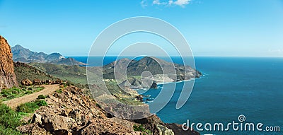 Rocky coast of Spain, natural Park of Cabo de Gato, Andalusia Stock Photo