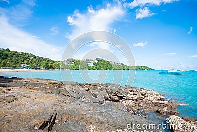 Rocky coastline on Ao Yon beach, Phuket Stock Photo