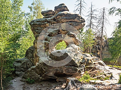 Rocky entrance. Rock labirynth in Mount Ostas reserve in Table Mountain Stock Photo