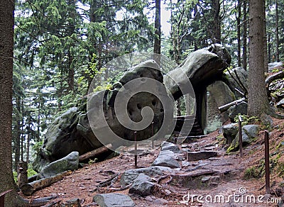 Rocky gate near summit of Cap in Adrspassko-teplicke skaly Stock Photo