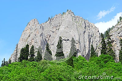 Rocky Hills in between the forest of Kumrat, KP, Pakistan Stock Photo