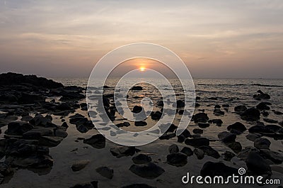 Rocky island coastline Stock Photo