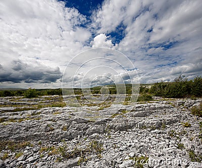 Rocky landscape of The Burren in County Clare, Ireland Stock Photo