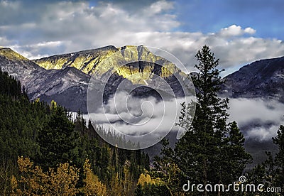 Rocky Mountain National Park with Fall Colors Stock Photo