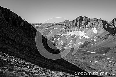 Rocky Mountain steep scree slope showing massive Mountains Stock Photo