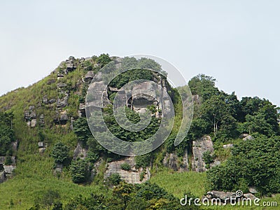 The rocky mountain top at Hantana in Sri Lanka Stock Photo