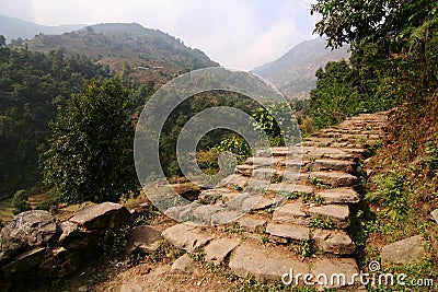 Rocky Mountain Trail Staircase Stock Photo