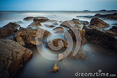 The rocky part in Do Son beach Stock Photo