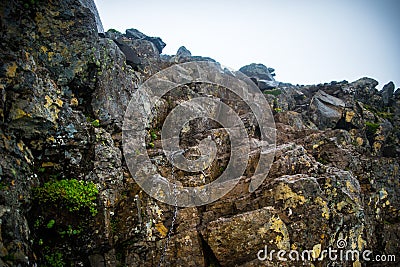 Rocky path leading to the top of Mount Esja, Iceland Stock Photo