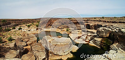 Rocky pond on Adrar plateau, Mauritania Stock Photo