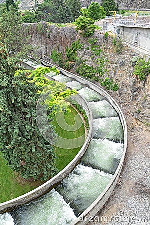 Rocky Reach Dam Wenatchee Washington Juvenile Fish Bypass Editorial Stock Photo