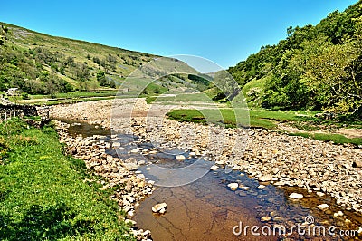 Rocky riverbed of the River Swale Stock Photo