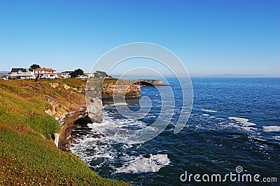 Rocky Sea shore in Santa Cruz, California Stock Photo
