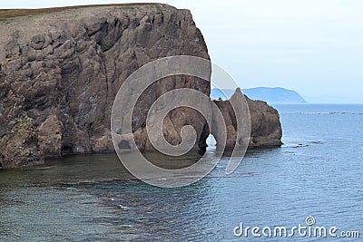 Rocky sea shore. Wild nature of Russia Stock Photo