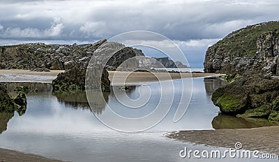 Rocky seascape in the Cantabrian Coast Stock Photo