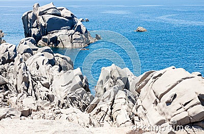 Rocky seascape in Sardinia Stock Photo