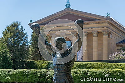 Rocky statue at Art Museum in Philadelphia Editorial Stock Photo