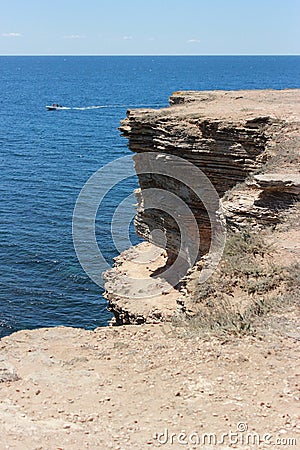 Rocky steep coast of the Western Crimea Stock Photo