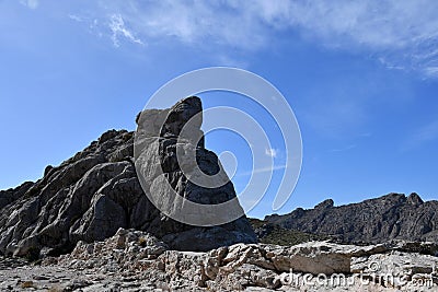 Rocky stone formation at Mirador de Colomer Stock Photo