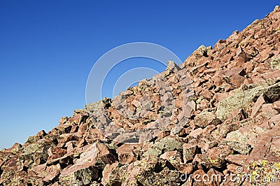 Rocky Talus Slope With Blue Sky Stock Photo