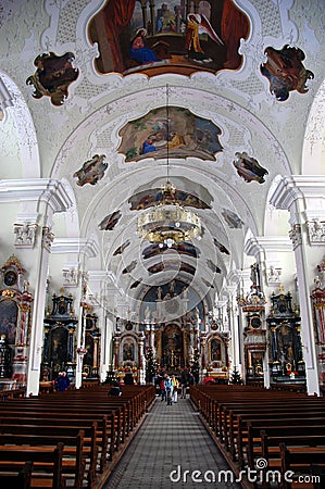 Rococo Cathedral in Engelberg Switzerland Editorial Stock Photo