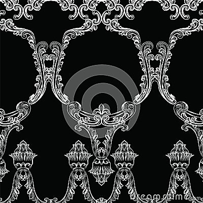 Rococo frame decor pattern Vector Illustration