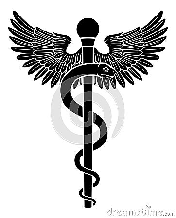 Rod of Asclepius Aesculapius Medical Symbol Vector Illustration