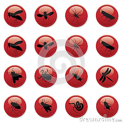 Rodent and pest buttons 2 Vector Illustration