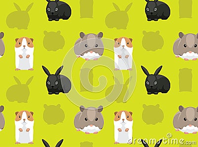 Rodent Pet Seamless Wallpaper 4 Vector Illustration