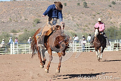 Rodeo Bucking Bronc Rider Editorial Stock Photo