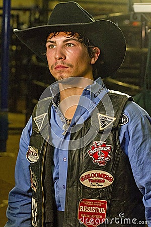 Professional rodeo bull rider cowboy Editorial Stock Photo