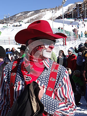 Rodeo clown at the 40th Annual Cowboy Downhill Editorial Stock Photo