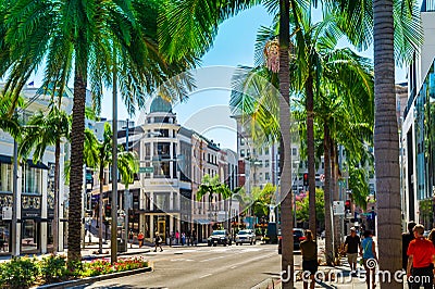 Rodeo Drive in Beverly Hills Editorial Stock Photo